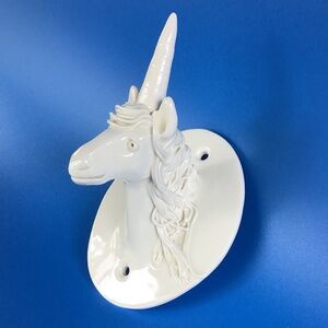 Vintage Unicorn Ceramic Wall Mount Hook Decor Handcrafted 1992